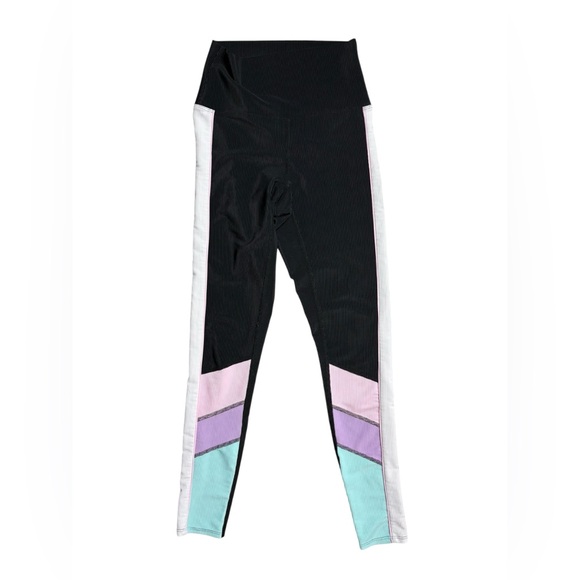 Beach Riot Pants - Beach Riot | Small Bailey‎ High Rise Ribbed Pastel Merry Colorblock Leggings